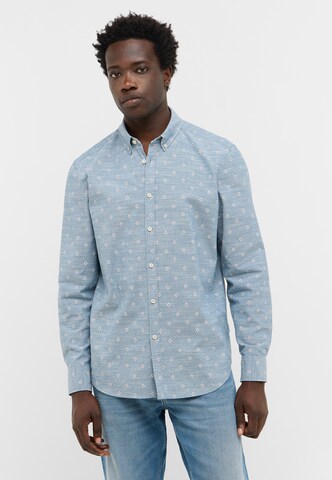 MUSTANG Comfort fit Button Up Shirt 'Style Elmore' in Blue: front