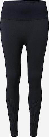 Casall Skinny Workout Pants in Black: front