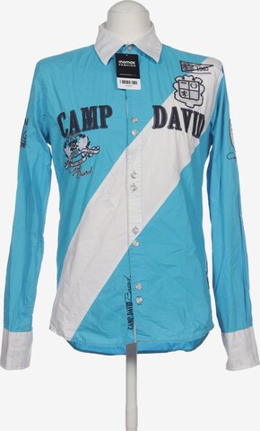 CAMP DAVID Button Up Shirt in S in Blue: front