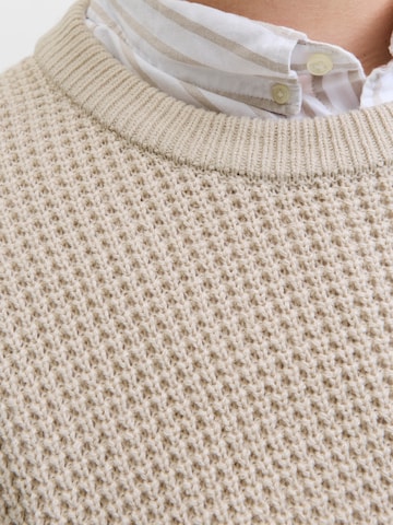 Jack & Jones Plus Свитер 'JJGLOBAL' в Бежевый