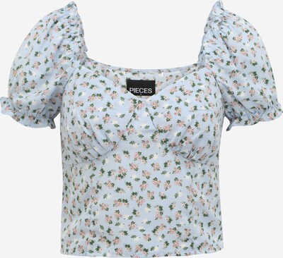 Pieces Petite Blouse 'AGNES' in Light blue / Green / Bordeaux / Pastel red / White, Item view