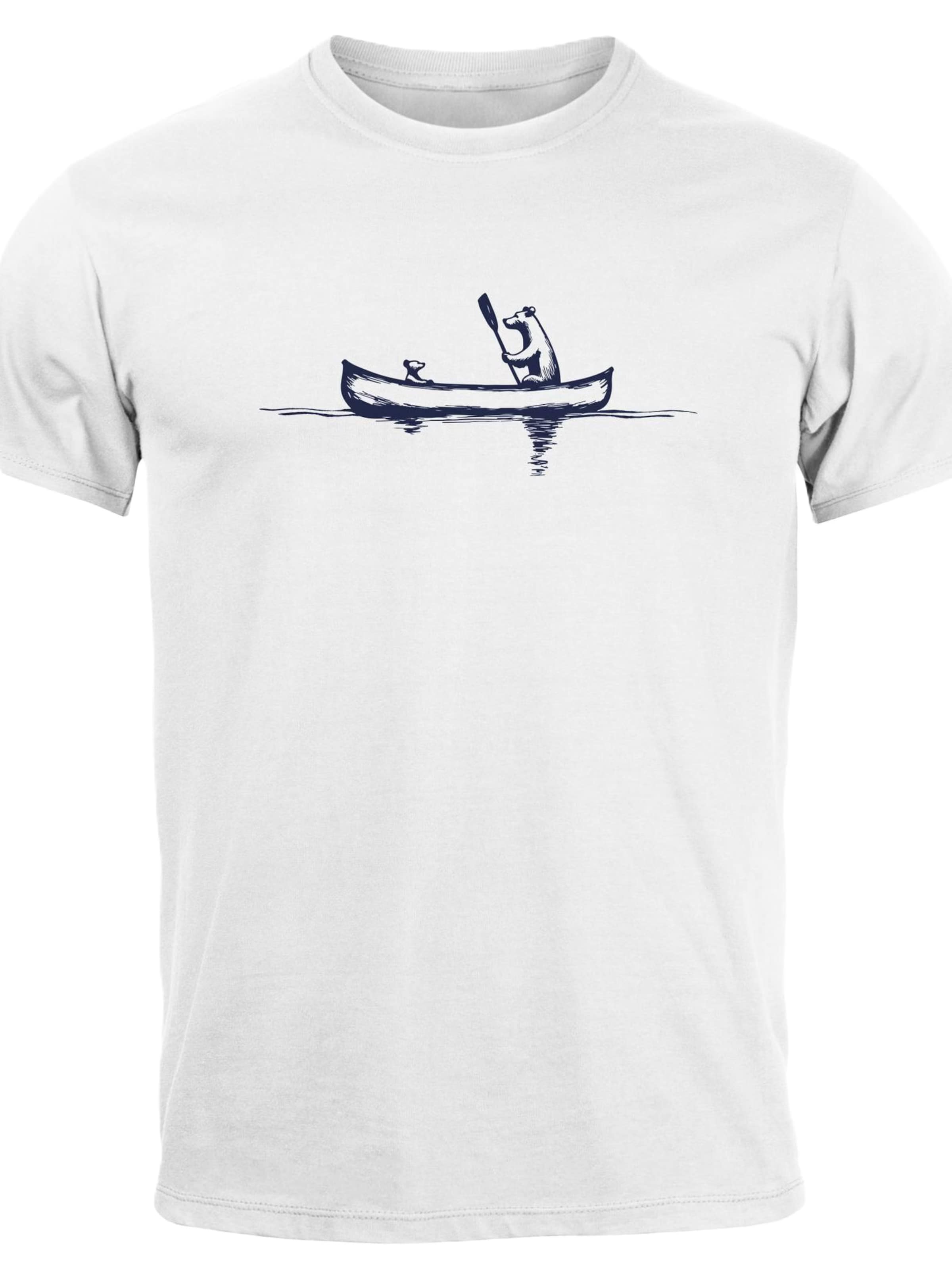 Neverless Shirt 'Bär Kanu' in White: front