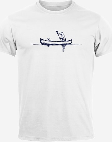 Neverless Shirt 'Bär Kanu' in Weiß: Vorderseite