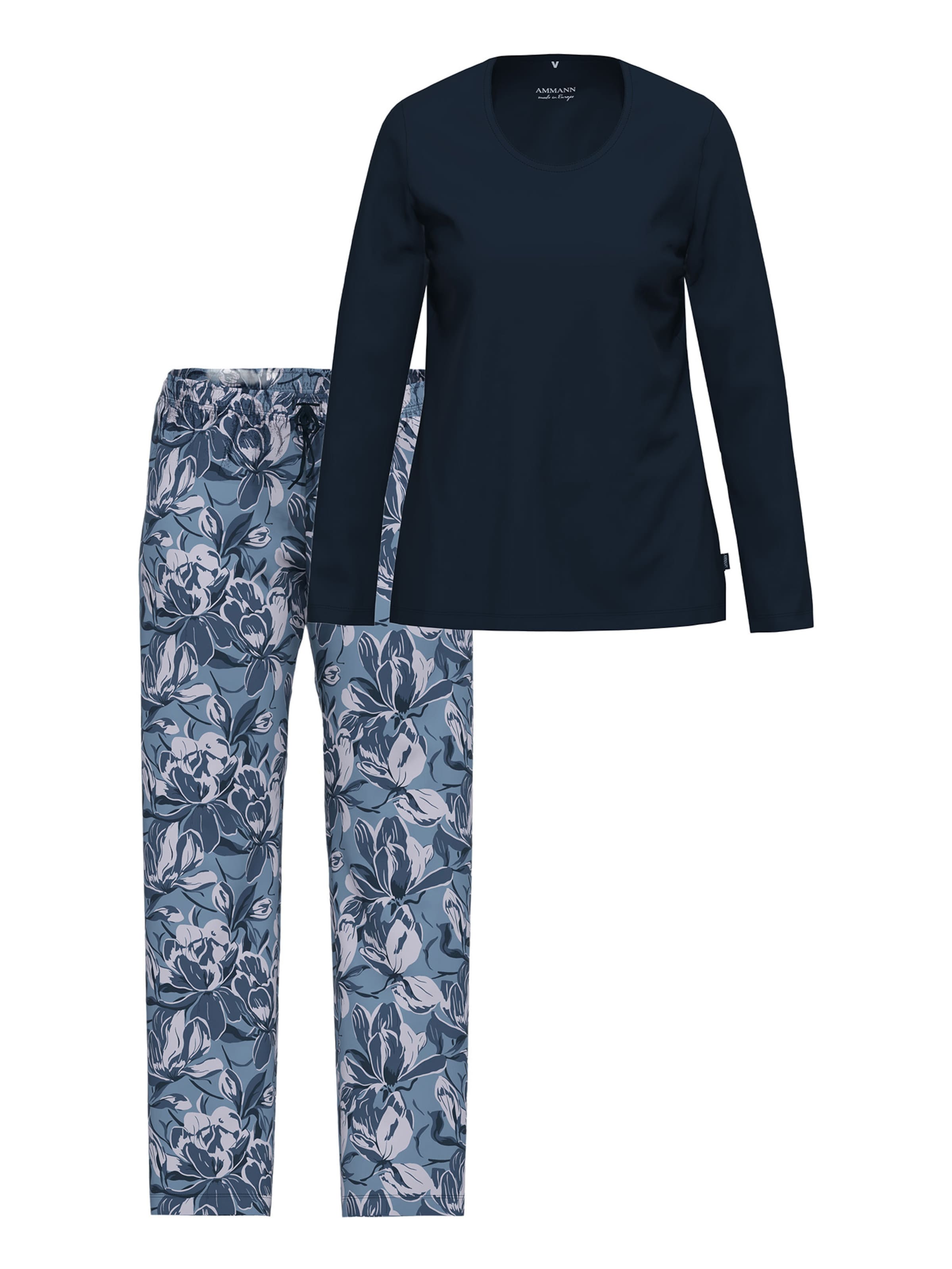 Ammann Pajama 'Night & Home' in Blue: front