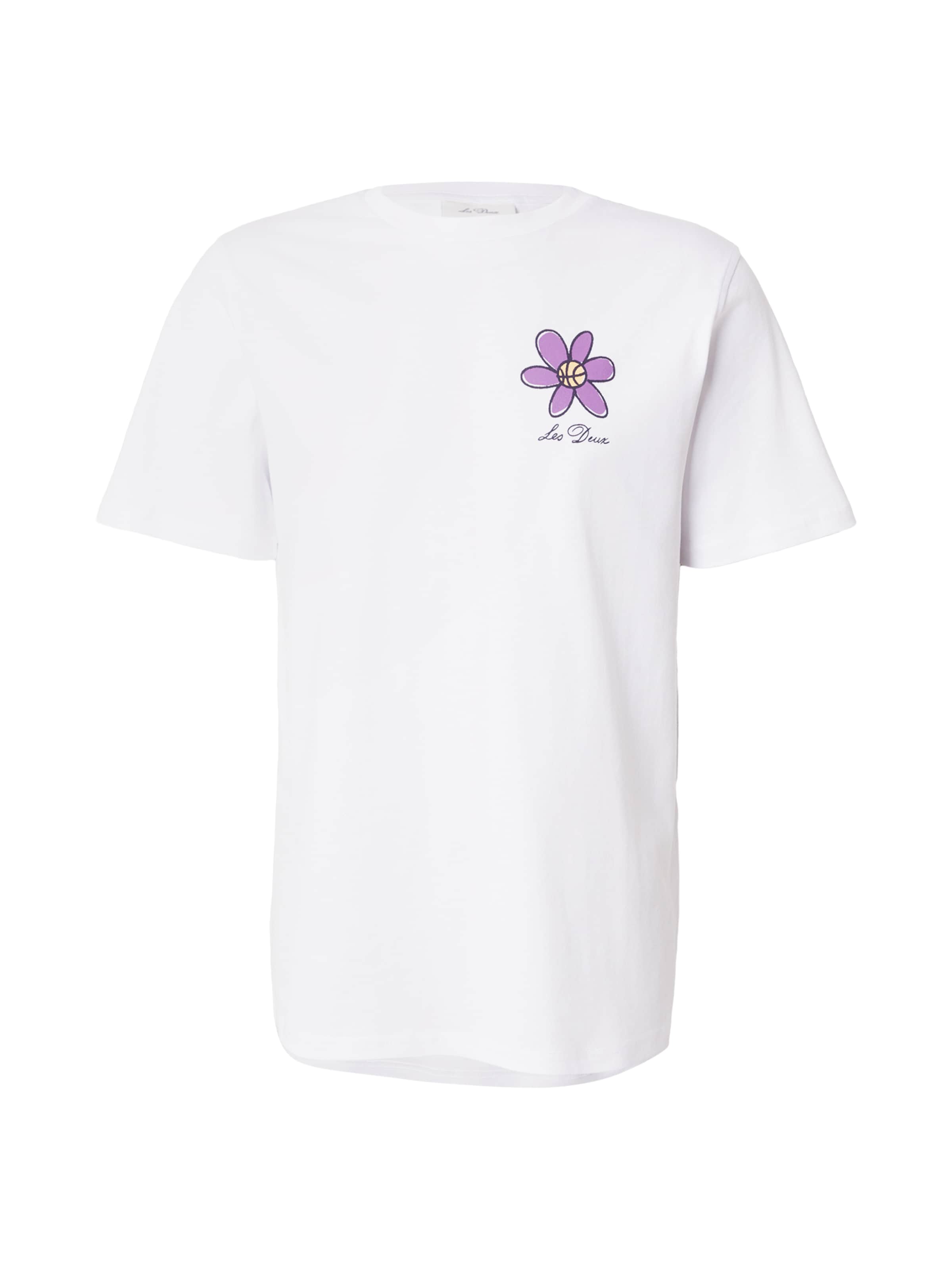 Les Deux - Camiseta 'Flower Basket' en blanco: frente