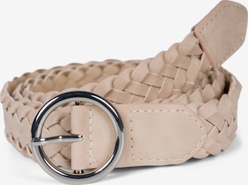 styleBREAKER Gürtel 'Schmaler Flechtgürtel' in Beige: Vorderseite