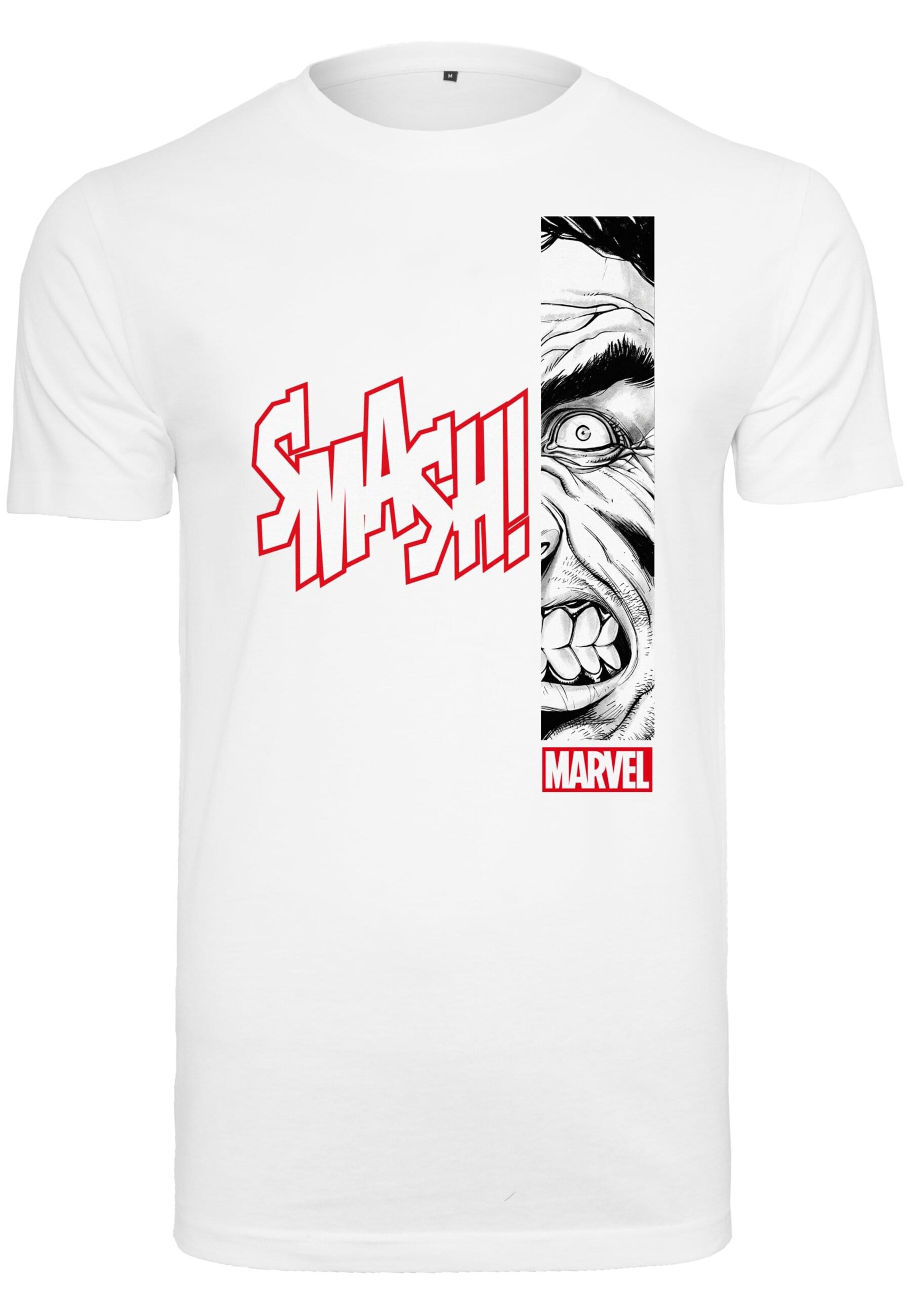 Merchcode T-Shirt 'Angry Hulk' in Weiß: Vorderseite