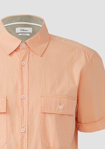 s.Oliver Regular fit Button Up Shirt in Orange