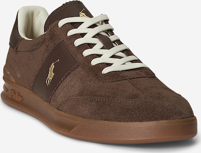 Polo Ralph Lauren Matalavartiset tennarit 'HRT AERA' värissä suklaa / kulta, Tuotenäkymä