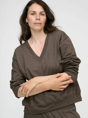 moshi moshi mind Pullover ' inhale ' i brun: forside