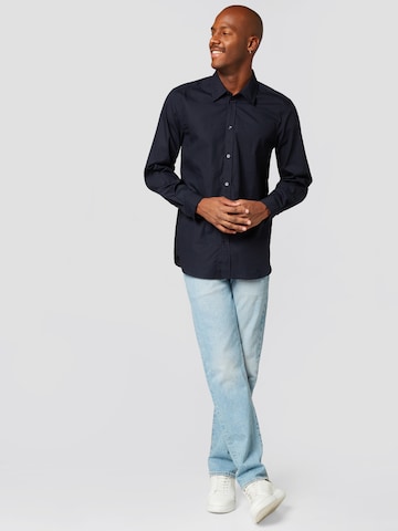 ABOUT YOU x Alvaro Soler Regular fit Button Up Shirt 'Adrian' in Blue