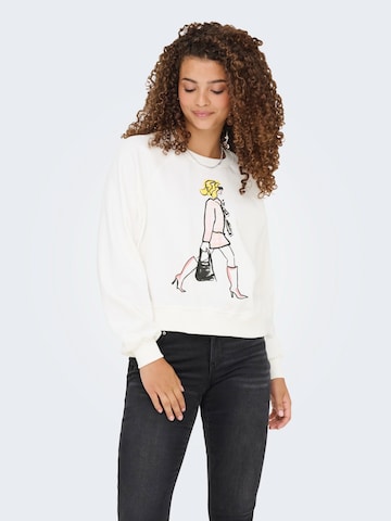 ONLY Sweatshirt 'LABINET' in Wit: voorkant