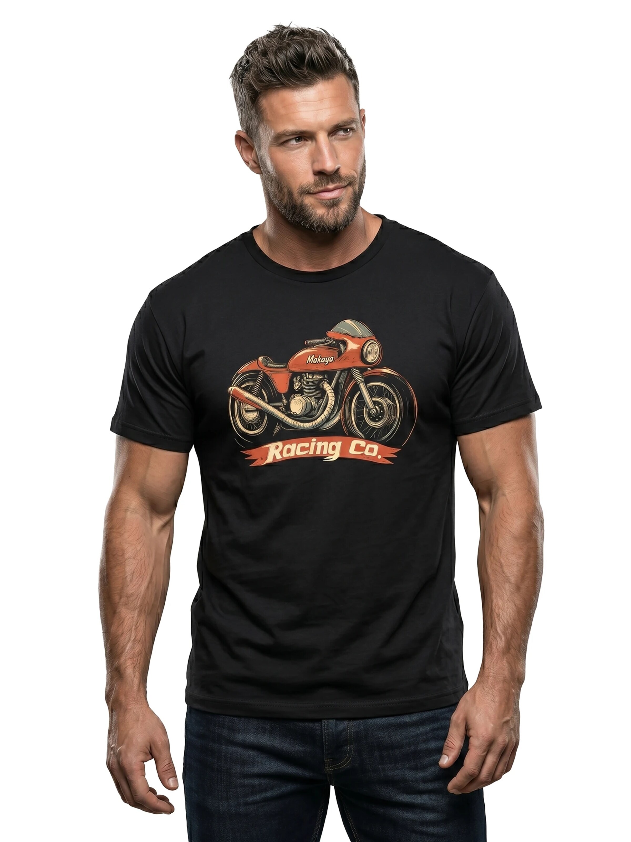 MAKAYA Shirt 'Racing Co' in Black