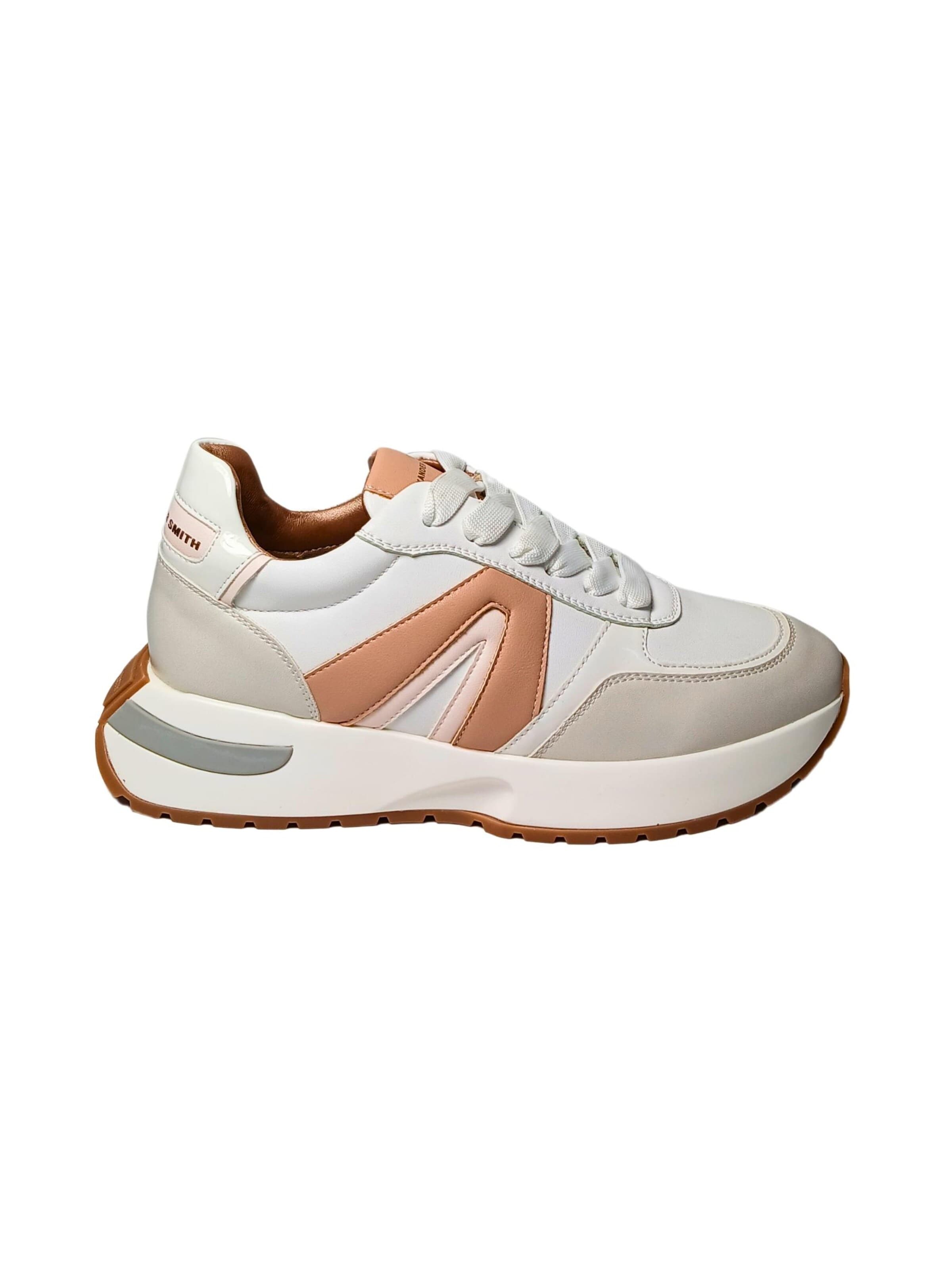 Alexander Smith Platform trainers in White: front