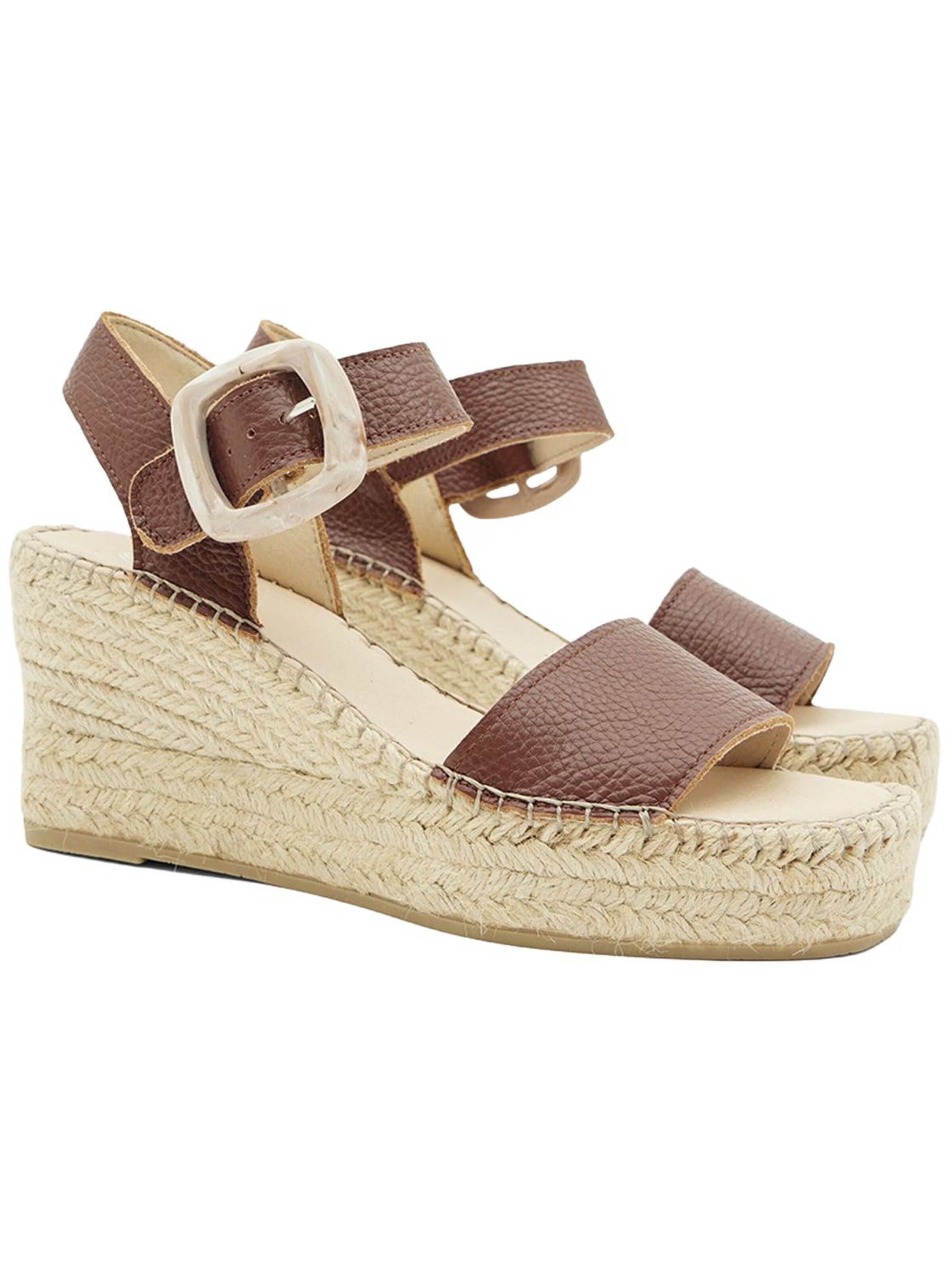 Desa Sandals 'Keilsandalen' in Brown: front