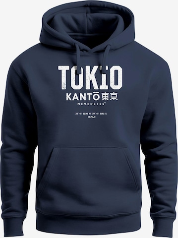 Neverless Sweatshirt 'Tokio' in Blue: front