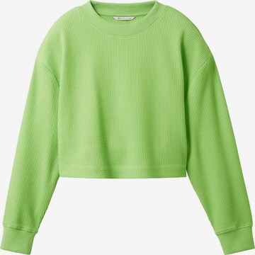 Sweat-shirt TOM TAILOR DENIM en vert : devant