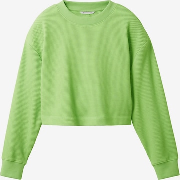 TOM TAILOR DENIM Sweatshirt in Groen: voorkant