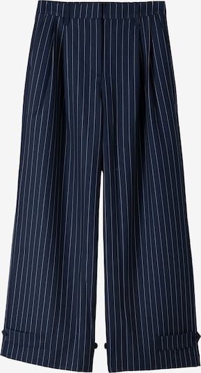 Bershka Kalhoty se sklady v pase ve velikosti 34 - noční modrá / bílá, Produkt