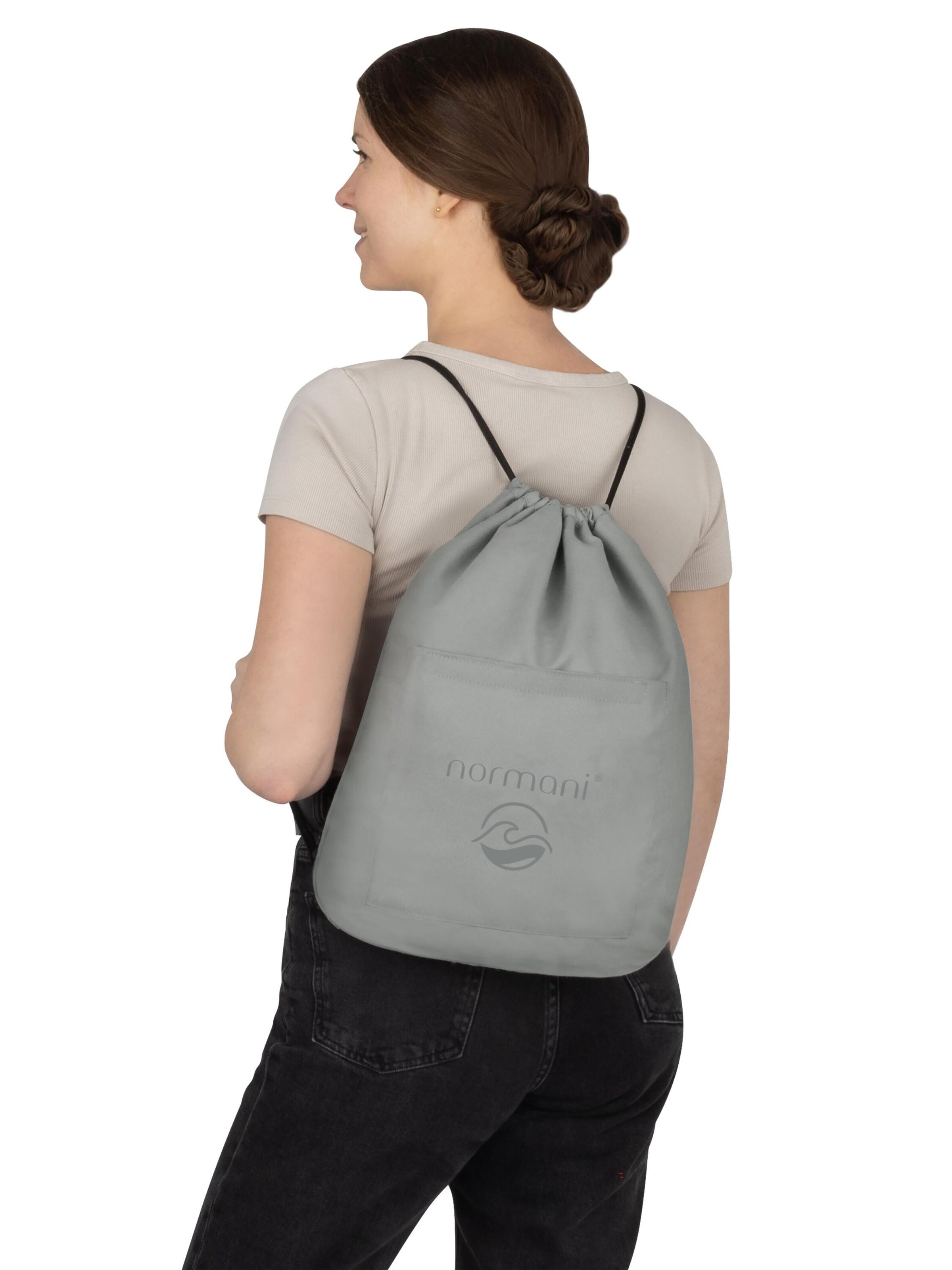 normani Badehandtuch mit Rucksackfunktion in Grau