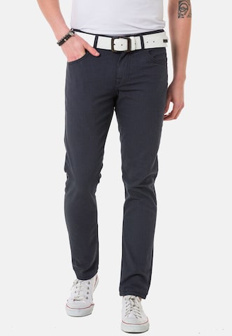 Coupe slim Pantalon chino CIPO & BAXX en bleu : devant