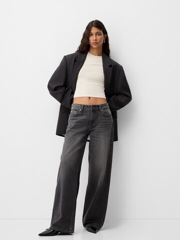 Wide Leg Jean Bershka en gris