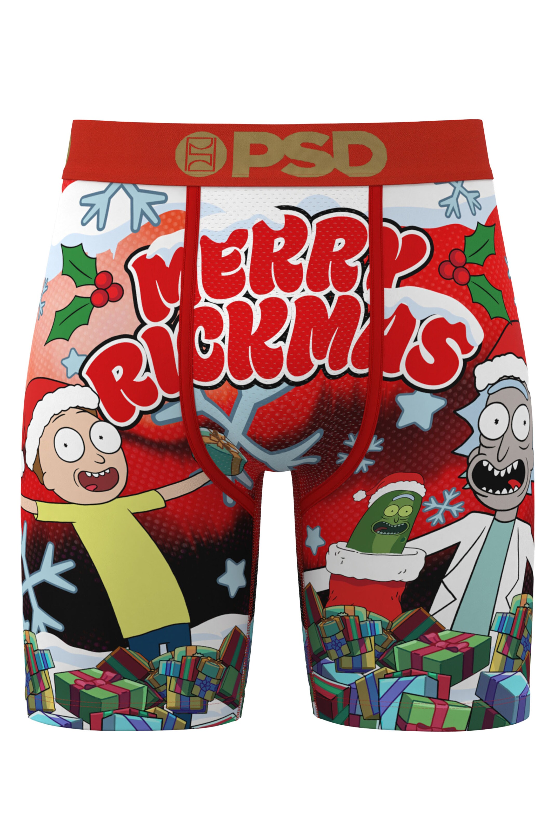 PSD Boxer shorts 'Merry Rickmas' in Red: front