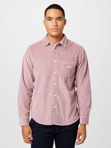 Obey Regular fit Overhemd 'Julian' in Roze: voorkant