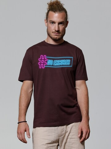 T-Shirt ' No Excuses ' Watapparel en rouge : devant