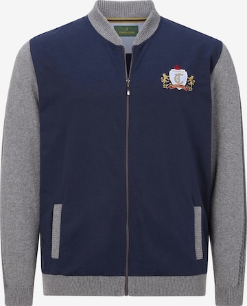 Charles Colby Zip-Up Hoodie in Blue: front