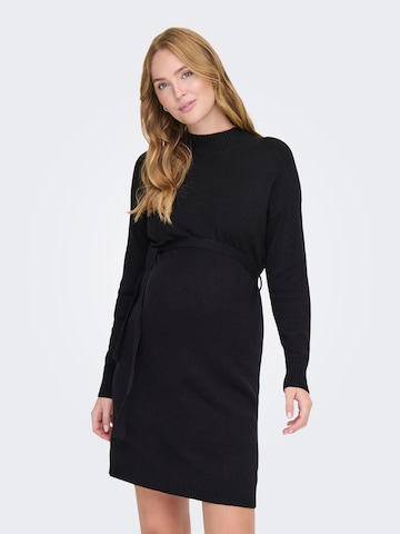 Only Maternity Gebreide jurk 'LEVA' in Zwart: voorkant