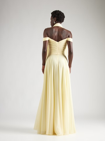 Robe de soirée mascara en jaune