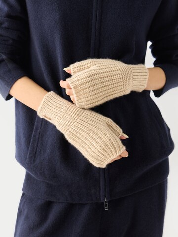 GOBI Cashmere Kurzfingerhandschuhe 'Rib-Knit Cashmere Gloves'‌ in Beige