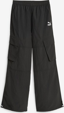 PUMA Wide leg Cargo Pants in Black: front