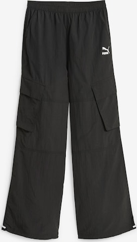 PUMA - Perna larga Calças cargo em preto: frente