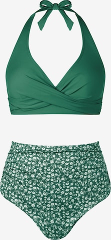 Cupshe Bikini 'Ditsy High-Rise' in Grün: Vorderseite