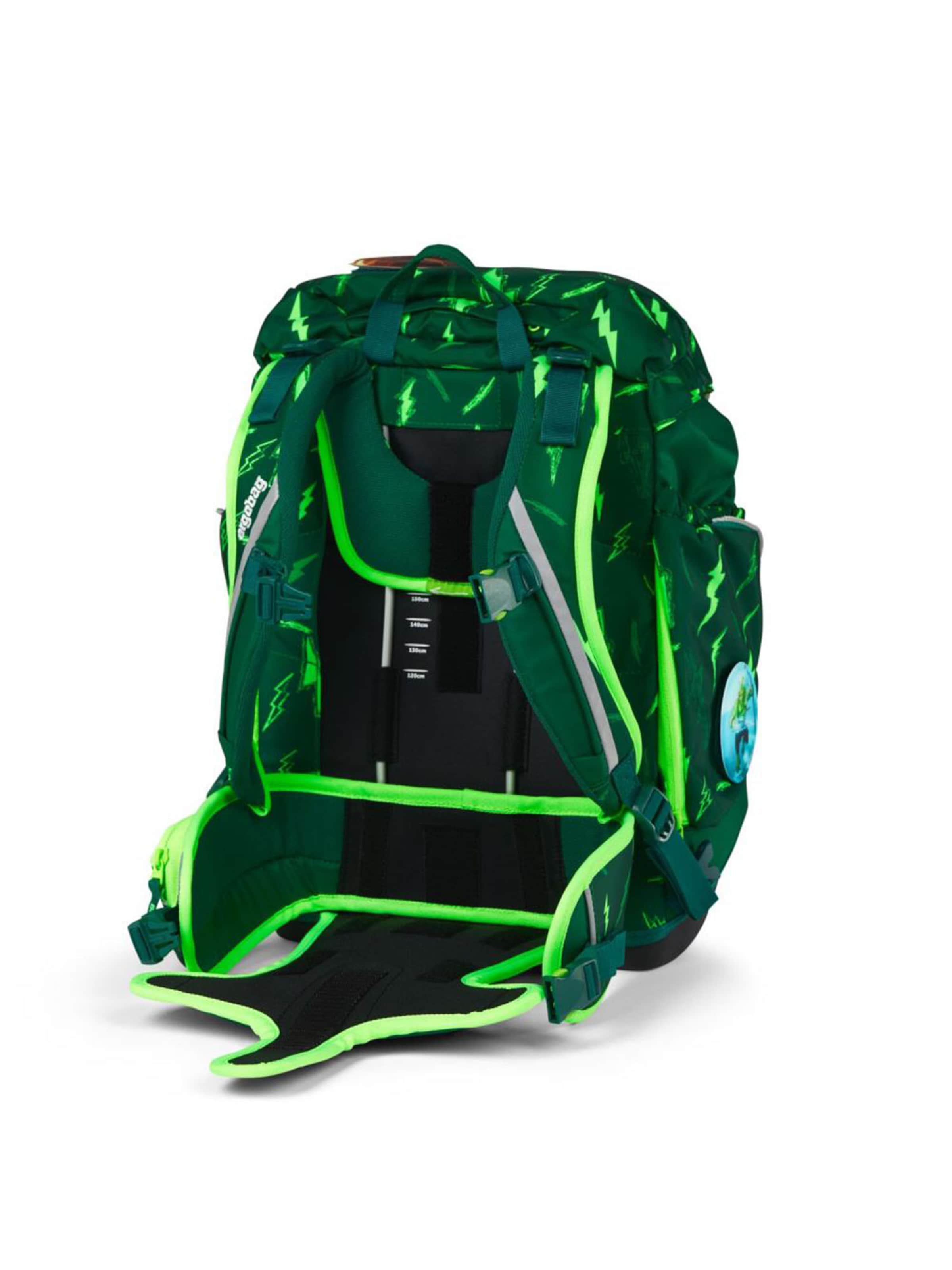 ergobag Backpack 'Maxi Schulrucksack Set 6tlg.' in Green
