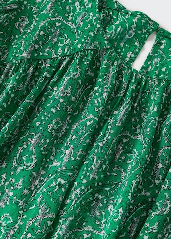 MANGO Bluse 'Ruffle' i grønn
