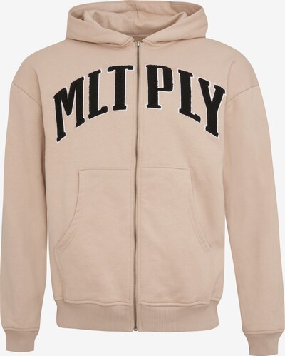 Multiply Apparel Veste de survêtement 'Embroidery' en beige clair / noir / blanc, Vue avec produit