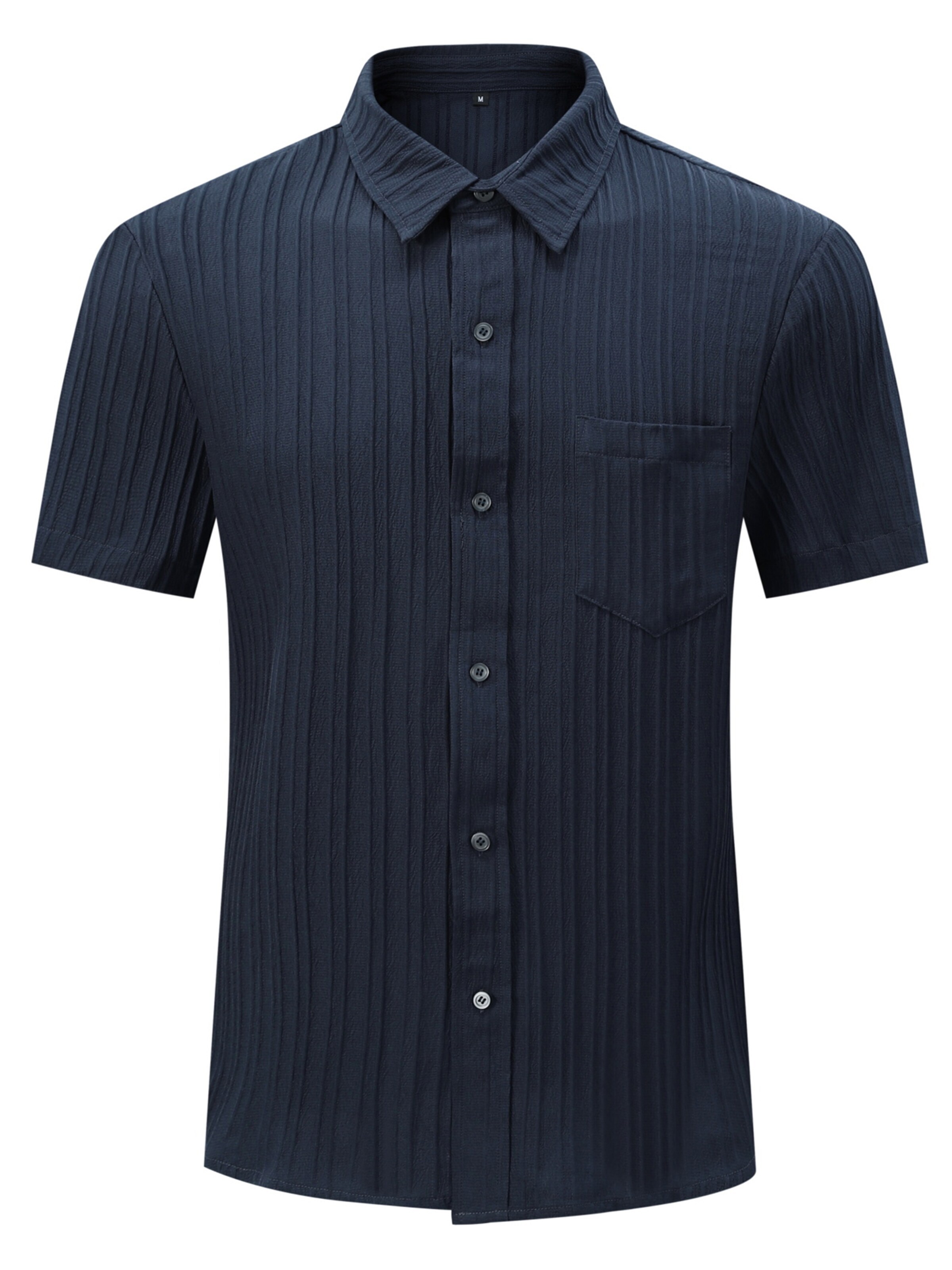 ALLTHEMEN Button Up Shirt 'Schwung' in Blue: front