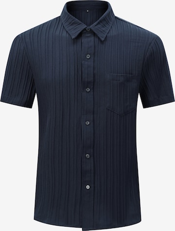 ALLTHEMEN Button Up Shirt 'Schwung' in Blue: front