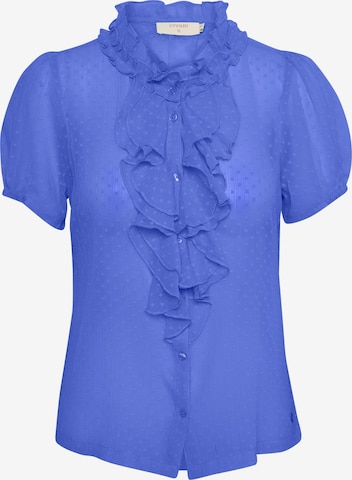 Cream Blouse 'Liba' in Blue: front