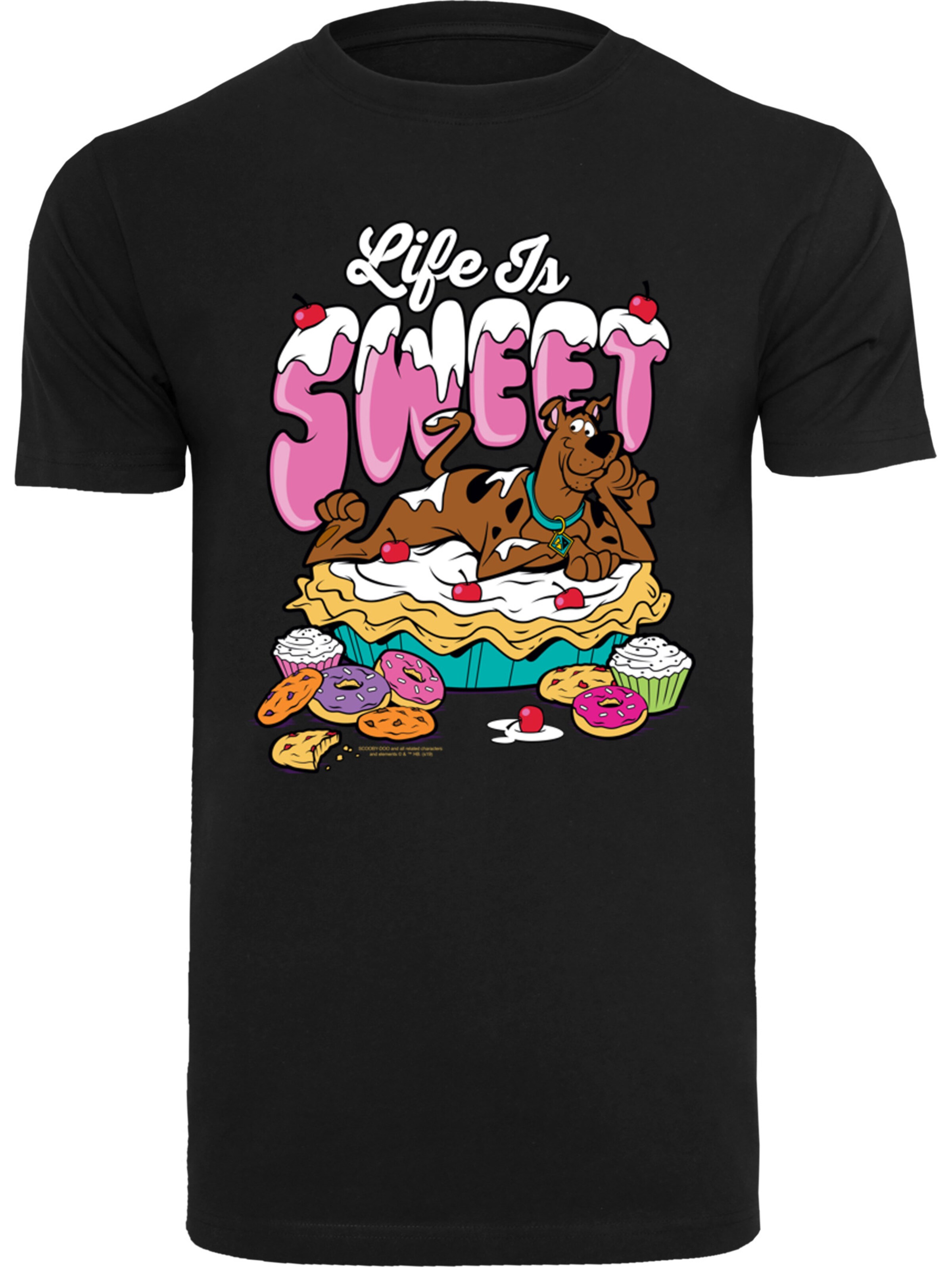 F4NT4STIC Shirt 'Life Is Sweet' in Zwart: voorkant