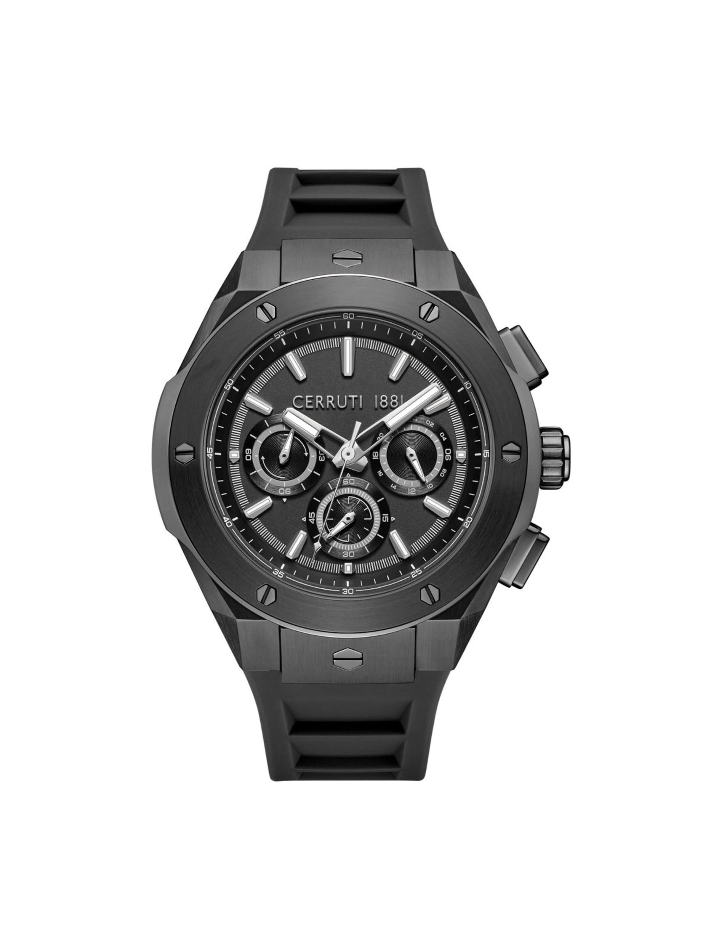 Montre à affichage analogique CERRUTI 1881 en noir : devant