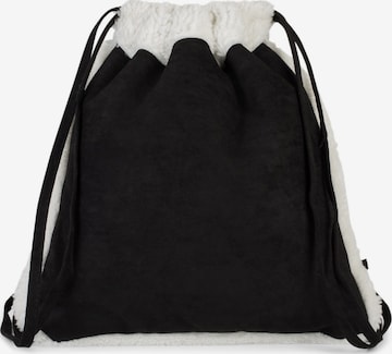 styleBREAKER Turnbeutel 'Turnbeutel mit Teddyfell Futter' in Schwarz: Vorderseite
