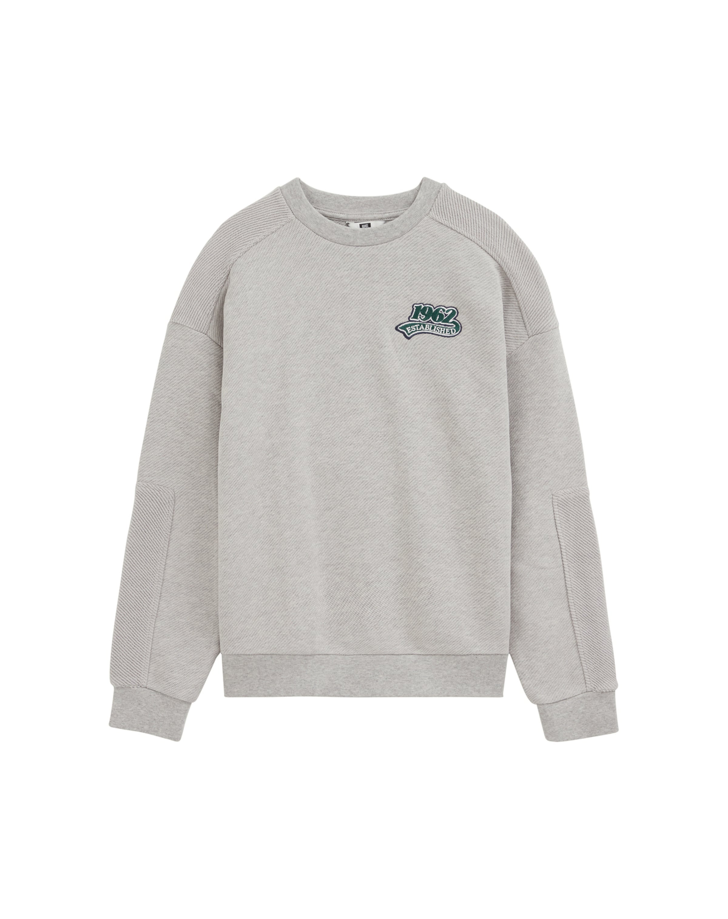 WE FashionSweater majica - siva boja: prednji dio