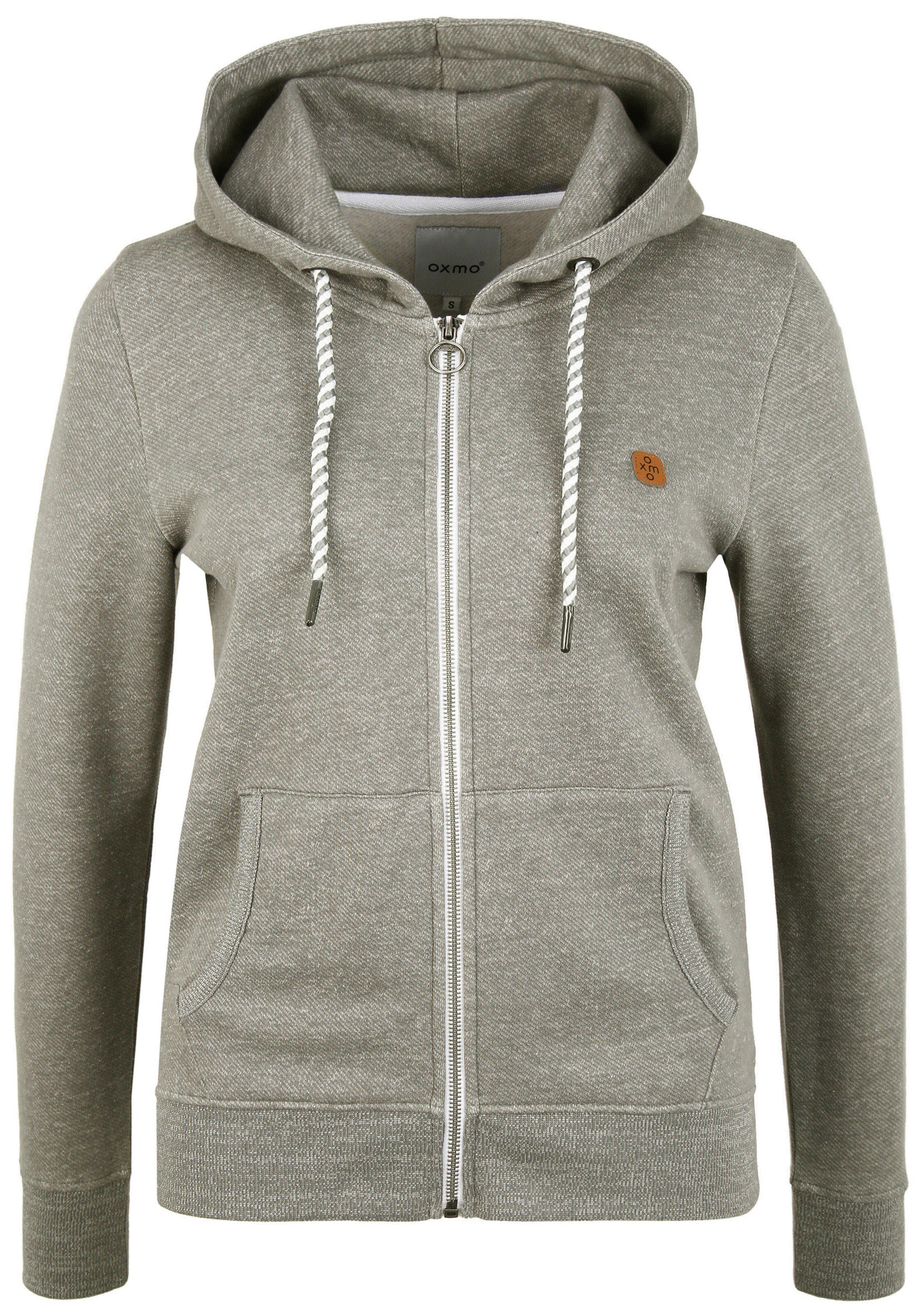 Oxmo Sweatjacke 'Celia' in Grau: Vorderseite