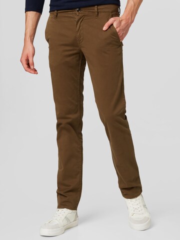 BOSS Slim fit Chino Pants in Green: front