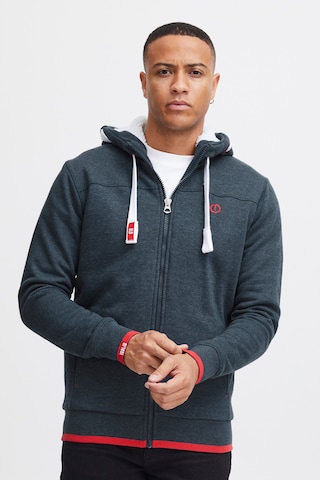 !Solid Zip-Up Hoodie 'BenjaminZip Pile' in Blue: front