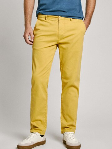 Coupe slim Pantalon chino Pepe Jeans en jaune : devant